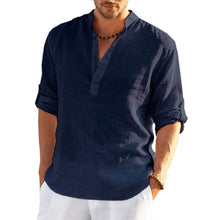 Load image into Gallery viewer, New Men's Linen Long Sleeve T-Shirt
