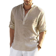 Load image into Gallery viewer, New Men's Linen Long Sleeve T-Shirt