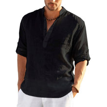 Load image into Gallery viewer, New Men's Linen Long Sleeve T-Shirt