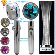 Load image into Gallery viewer, Shower Head Water Saving Flow 360 Degrees Rotating With Small Fan