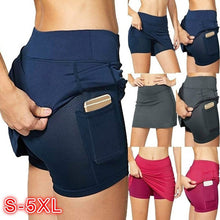 Load image into Gallery viewer, Women's Active Athletic Skort Skirt with Pockets Double-Layer Shorts