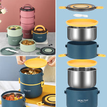 Load image into Gallery viewer, Multiple Layers Stainless Steel Thermal Lunch Box