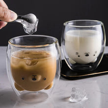Load image into Gallery viewer, 250ml Cute Animal Glass Cup Creative Double-layer Water Glass