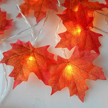Load image into Gallery viewer, Artificial Autumn Maple Leaves Garland Led Fairy Lights