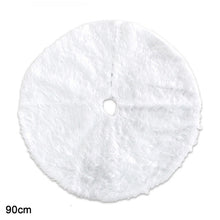 Load image into Gallery viewer, White Christmas Tree Skirt Plush Faux Fur Xmas Tree Carpet