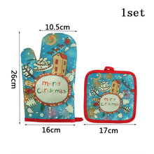 Load image into Gallery viewer, 2pcs/set Christmas Baking Anti-Hot Gloves Pad Oven Dining BBQ Kitchen Mat