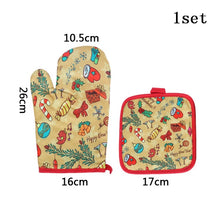Load image into Gallery viewer, 2pcs/set Christmas Baking Anti-Hot Gloves Pad Oven Dining BBQ Kitchen Mat