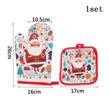 Load image into Gallery viewer, 2pcs/set Christmas Baking Anti-Hot Gloves Pad Oven Dining BBQ Kitchen Mat