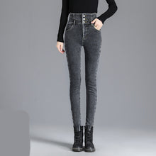 Load image into Gallery viewer, Winter Thick Velvet Women High Waist Skinny Jeans