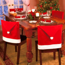 Load image into Gallery viewer, Christmas seat cover Christmas decorations Restaurant chair back decoration