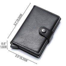 Load image into Gallery viewer, PU Leather Aluminum Case Slim RFID Blocking Wallet ID Credit Card Holder
