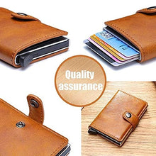Load image into Gallery viewer, PU Leather Aluminum Case Slim RFID Blocking Wallet ID Credit Card Holder