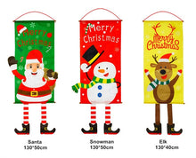 Load image into Gallery viewer, Merry Christmas Ornament Santa Claus Banner Flag Door Window Hanging Xmas Decor