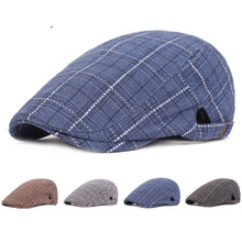 Load image into Gallery viewer, Plaid Newsboy Beret Hat Ivy Flat Cap