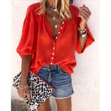 Load image into Gallery viewer, Ladies Deep V-neck Chiffon Blouses