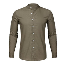 Load image into Gallery viewer, Men's Cotton Linen Shirt Loose Tops Long Sleeve Tee Casual Shirt