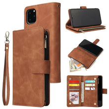 Load image into Gallery viewer, Slim Soft PU Leather Zipper Flip Wallet Multi Card Slots Photo Frame Phone Bag Case