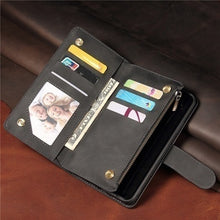 Load image into Gallery viewer, Slim Soft PU Leather Zipper Flip Wallet Multi Card Slots Photo Frame Phone Bag Case
