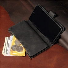 Load image into Gallery viewer, Slim Soft PU Leather Zipper Flip Wallet Multi Card Slots Photo Frame Phone Bag Case