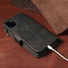 Load image into Gallery viewer, Slim Soft PU Leather Zipper Flip Wallet Multi Card Slots Photo Frame Phone Bag Case