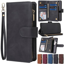 Load image into Gallery viewer, Slim Soft PU Leather Zipper Flip Wallet Multi Card Slots Photo Frame Phone Bag Case