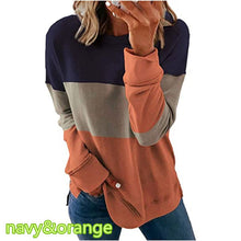 Load image into Gallery viewer, Autumn and Winter Women's Color Stitching Long Sleeve Casual T-shirt
