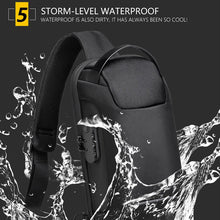 Load image into Gallery viewer, Men's Waterproof USB Oxford Crossbody Bag Anti-theft Shoulder Sling Bag