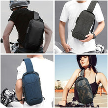 Load image into Gallery viewer, Men's Waterproof USB Oxford Crossbody Bag Anti-theft Shoulder Sling Bag