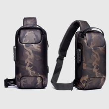 Load image into Gallery viewer, Men's Waterproof USB Oxford Crossbody Bag Anti-theft Shoulder Sling Bag