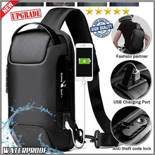 Load image into Gallery viewer, Men's Waterproof USB Oxford Crossbody Bag Anti-theft Shoulder Sling Bag