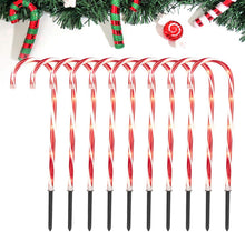 Load image into Gallery viewer, 5 Pack Christmas Pathway Candy Cane Light USB Street Lamp Outdoor Garden Yard Decoration