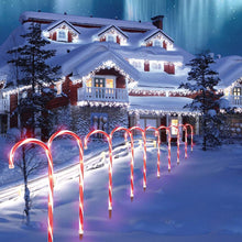 Load image into Gallery viewer, 5 Pack Christmas Pathway Candy Cane Light USB Street Lamp Outdoor Garden Yard Decoration