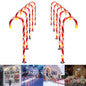 Load image into Gallery viewer, 5 Pack Christmas Pathway Candy Cane Light USB Street Lamp Outdoor Garden Yard Decoration