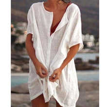 Load image into Gallery viewer, Women's Casual Short Sleeve Dresses Beach Wear Robe Femme Swimwear Cover-up