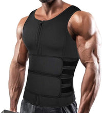 Load image into Gallery viewer, Men Neoprene Zipper Waist Trainer Vest Body Shaper with Two Belt