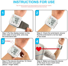 Load image into Gallery viewer, LCD Digital Wrist Blood Pressure Monitor