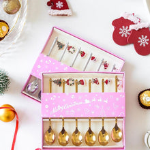 Load image into Gallery viewer, 6Pcs Christmas Coffee Spoons Stainless Steel Tea Scoops Kids Spoon Set