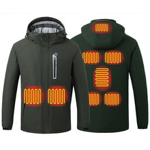 Load image into Gallery viewer, USB Heating Hooded 8 Zone Heated Men Jackets Waterproof Outdoor Coat Windbreaker
