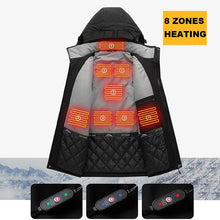 Load image into Gallery viewer, USB Heating Hooded 8 Zone Heated Men Jackets Waterproof Outdoor Coat Windbreaker