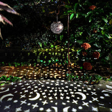 Load image into Gallery viewer, 2 Pack Metal Moon Star Sun Solar Outdoor Lamps