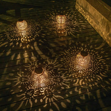 Load image into Gallery viewer, 2 Pack Metal Moon Star Sun Solar Outdoor Lamps
