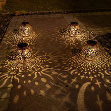 Load image into Gallery viewer, 2 Pack Metal Moon Star Sun Solar Outdoor Lamps