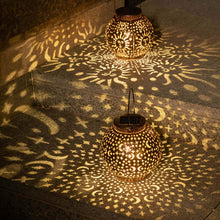 Load image into Gallery viewer, 2 Pack Metal Moon Star Sun Solar Outdoor Lamps