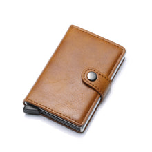 Load image into Gallery viewer, PU Leather Aluminum Case Slim RFID Blocking Wallet ID Credit Card Holder