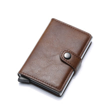 Load image into Gallery viewer, PU Leather Aluminum Case Slim RFID Blocking Wallet ID Credit Card Holder