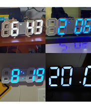 Load image into Gallery viewer, 3D Large LED Digital Wall Clock Date Time Celsius Nightlight