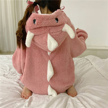 Load image into Gallery viewer, Autumn Winter Women Cute Pajamas Cartoon Ears Hooded Sleepwear