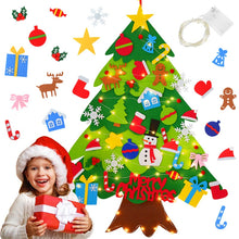 Load image into Gallery viewer, 32 Pcs DIY Ornaments Felt Christmas Tree With LED Light