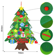 Load image into Gallery viewer, 32 Pcs DIY Ornaments Felt Christmas Tree With LED Light