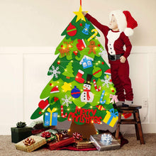 Load image into Gallery viewer, 32 Pcs DIY Ornaments Felt Christmas Tree With LED Light